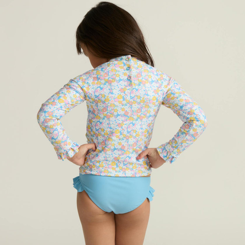 girls jasmine blossom ruffle rashguard set