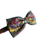 Liberty of London Bow Headband, Olive/Pink Floral