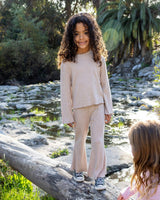 Meadow Bell Bottom Pant - Cocoa Brushed Rib