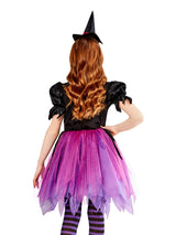 Girls' Purple Witch Dress with Hat