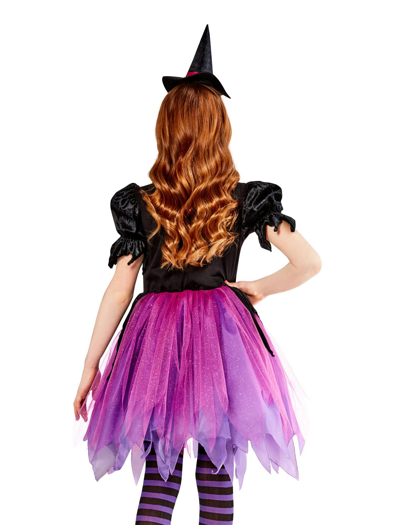 Girls' Purple Witch Dress with Hat