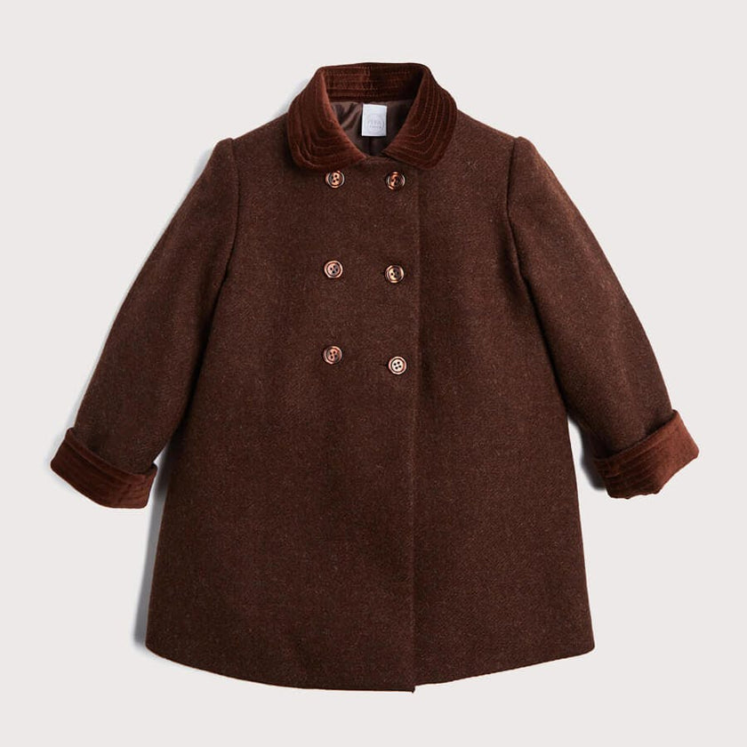 Traditional Double Breasted Coat in Brown (12mths-10yrs)