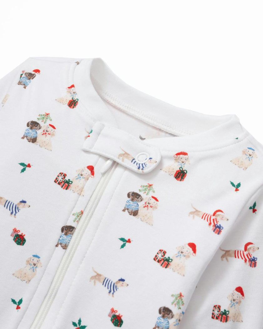 Baby's Pima Romper in Woof de Noël