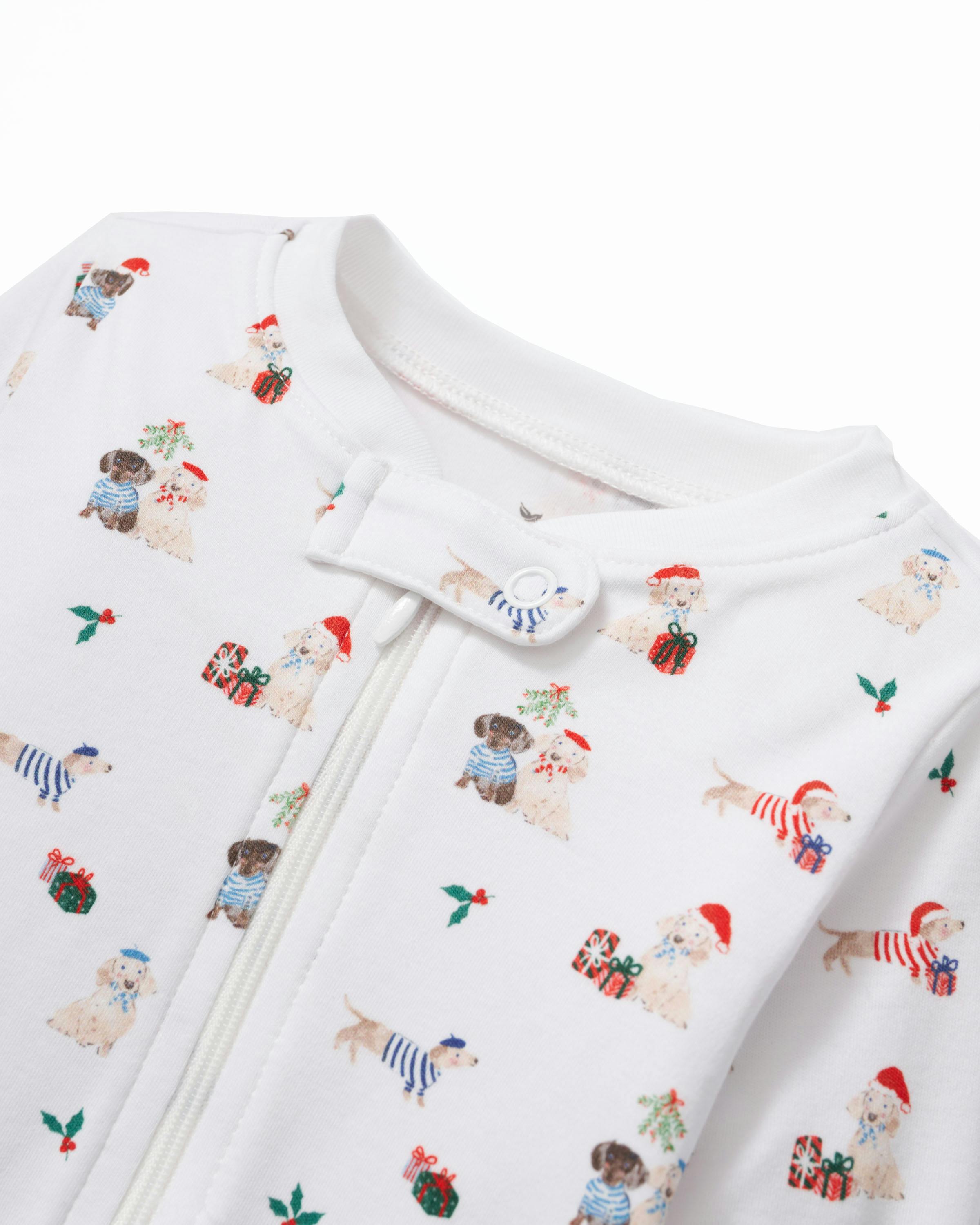 Baby's Pima Romper in Woof de Noël