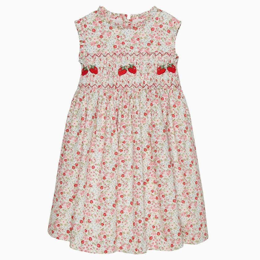 Strawberry Floral Smocked Dress