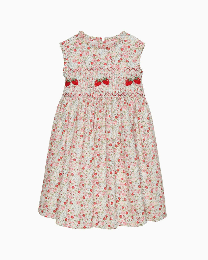 Strawberry Floral Smocked Dress