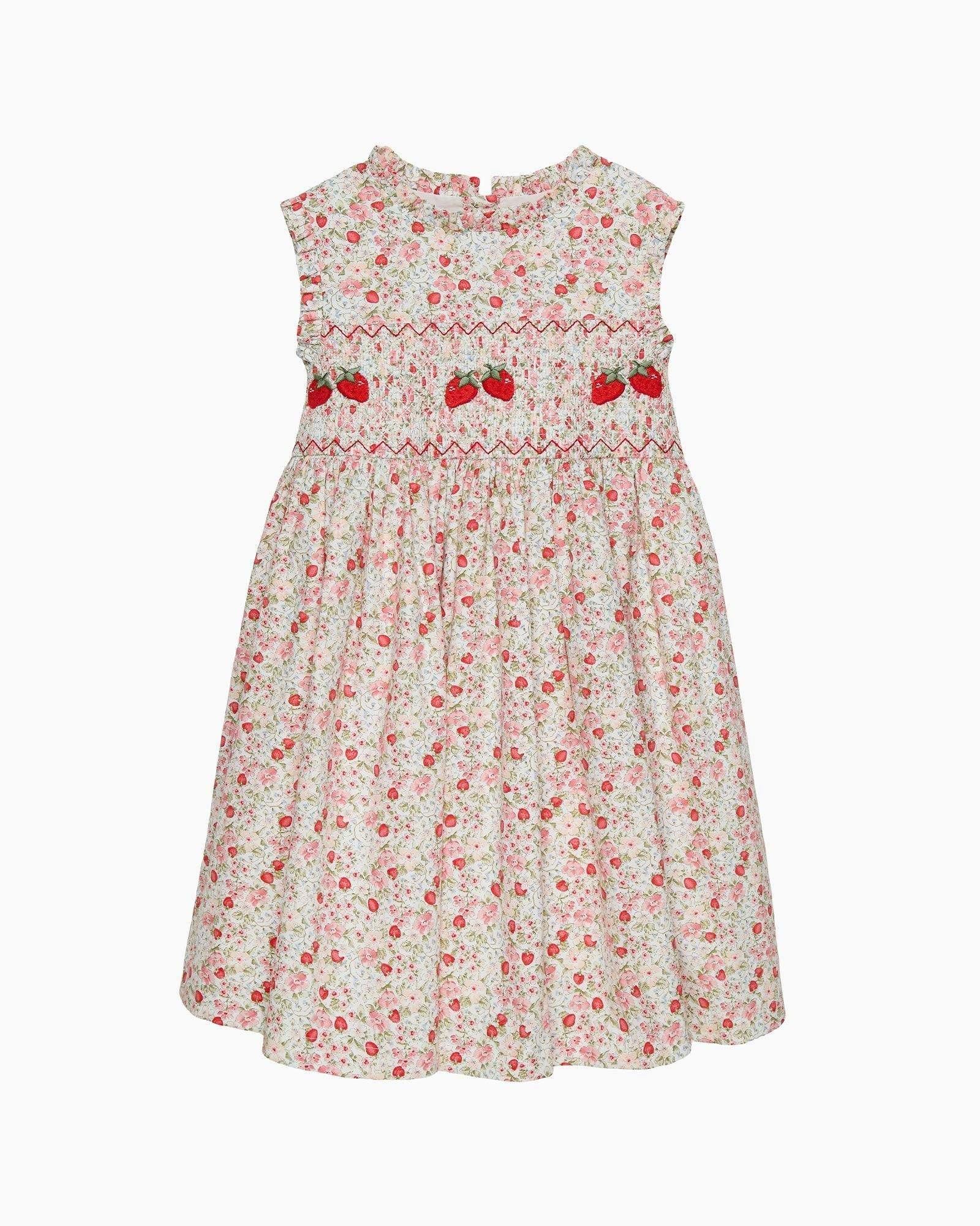Strawberry Floral Smocked Dress