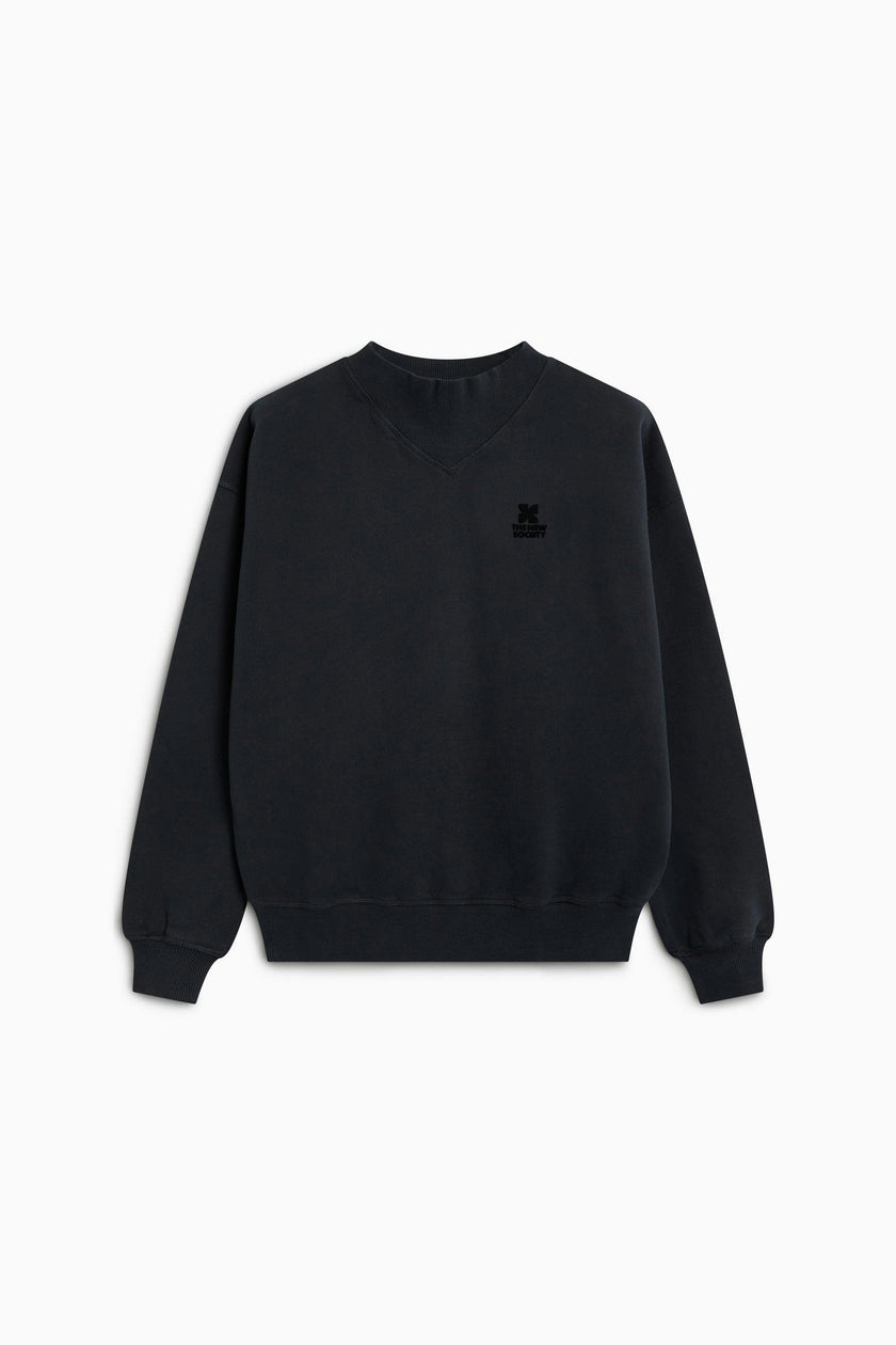 TNS Logo Rib Collar Woman Sweatshirt Moonless Night