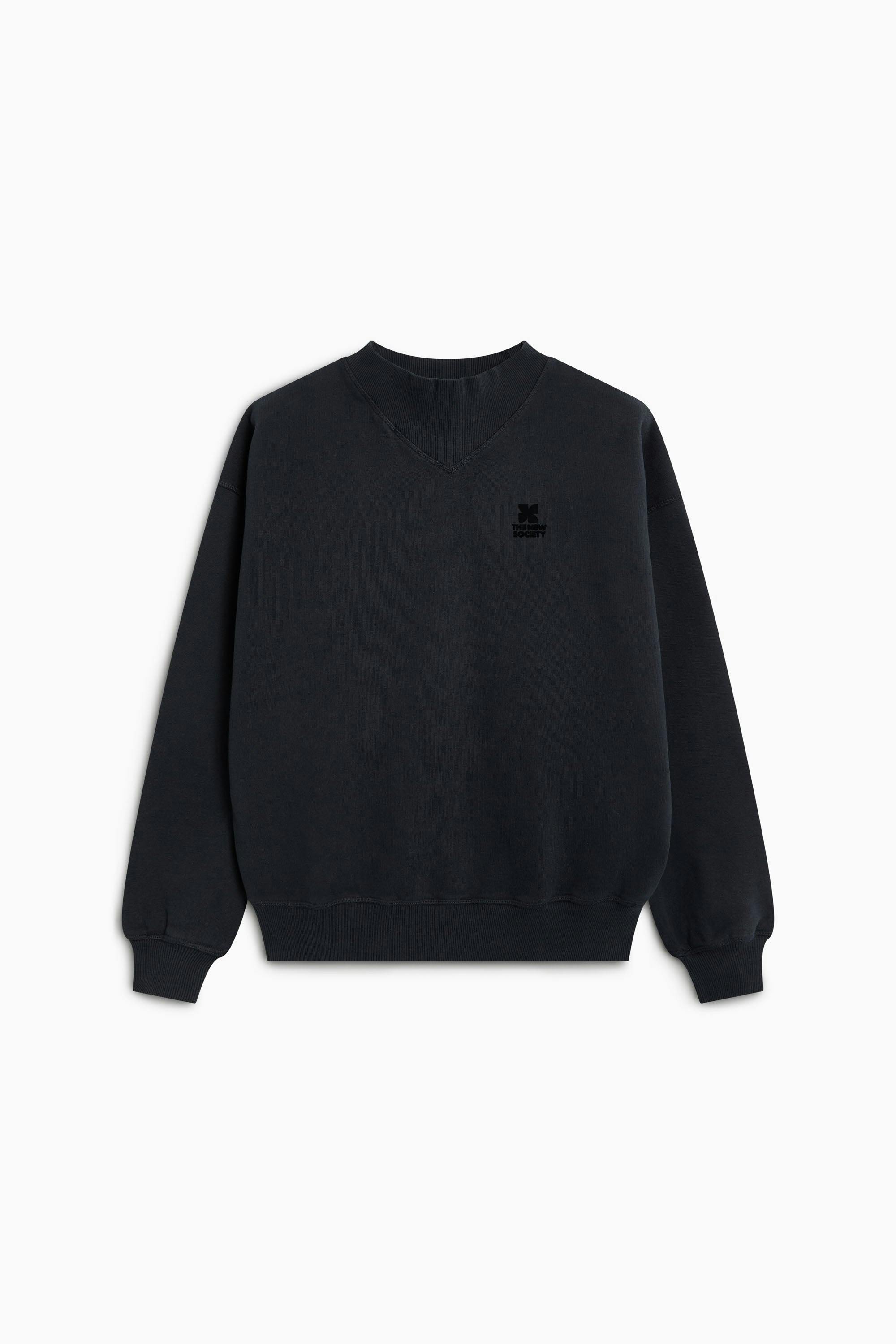TNS Logo Rib Collar Woman Sweatshirt Moonless Night
