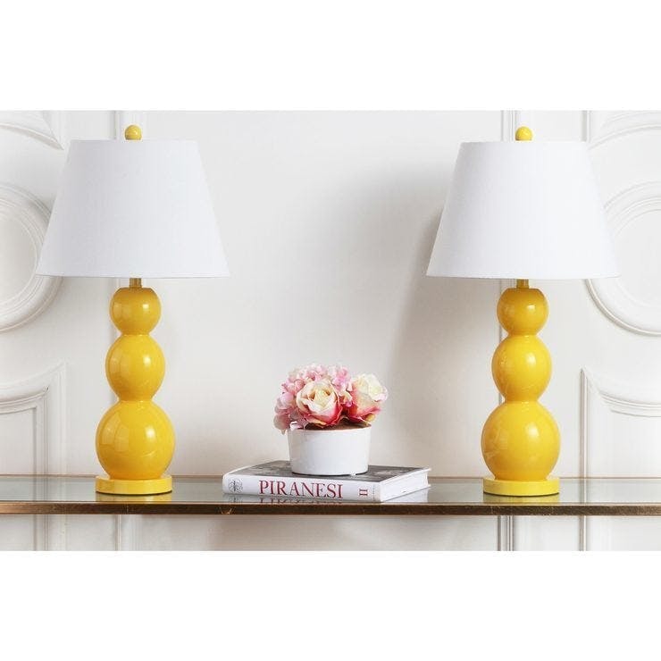 Set of 2 Jayne Three-Sphere Glass Lamps