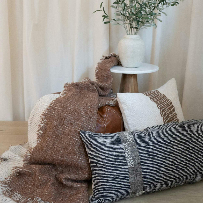 Forest Path Green & Brown Nature-Inspired Accent Pillow