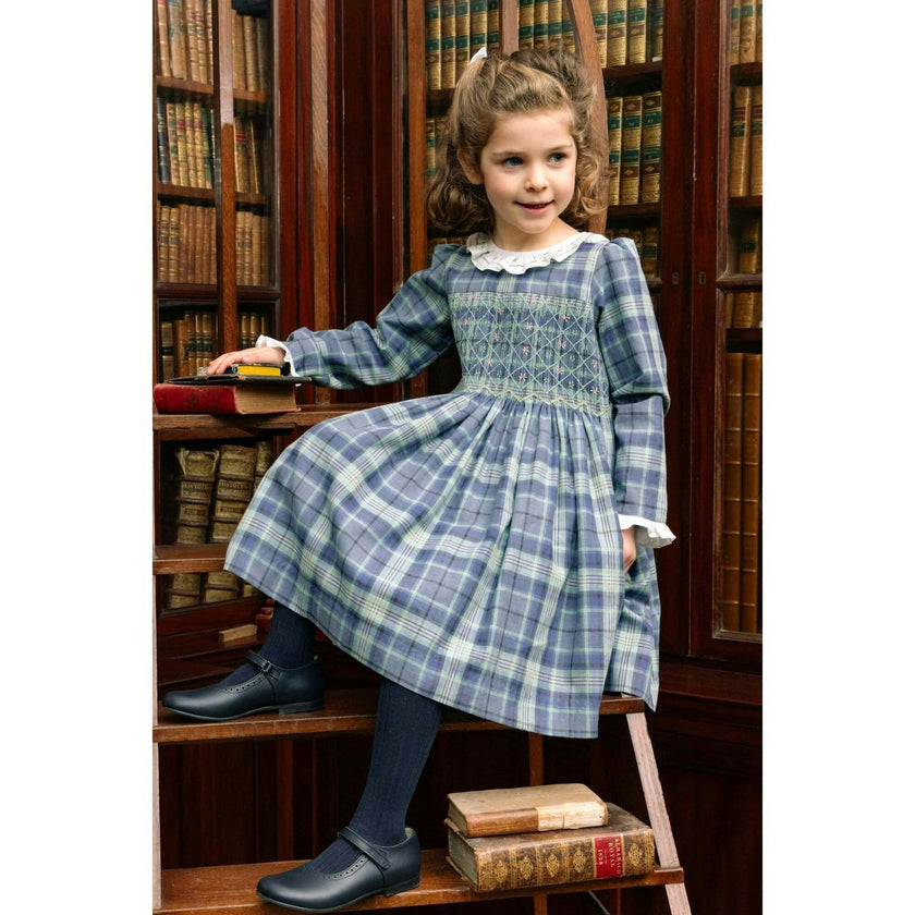 Heidi Blue Tartan Smocked Dress