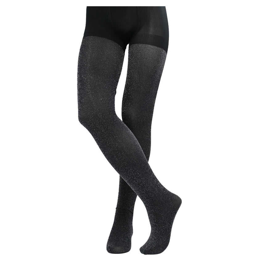 Black Sparkled Cotton Tights