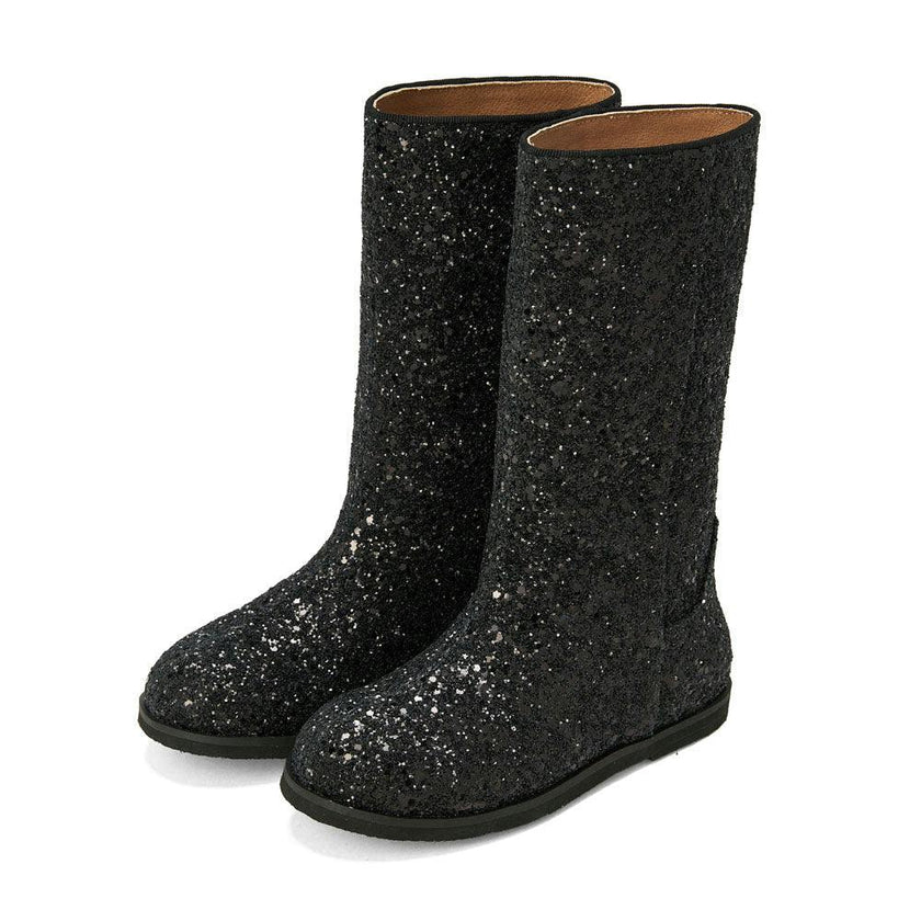 Ann Glitter Straight High Boots