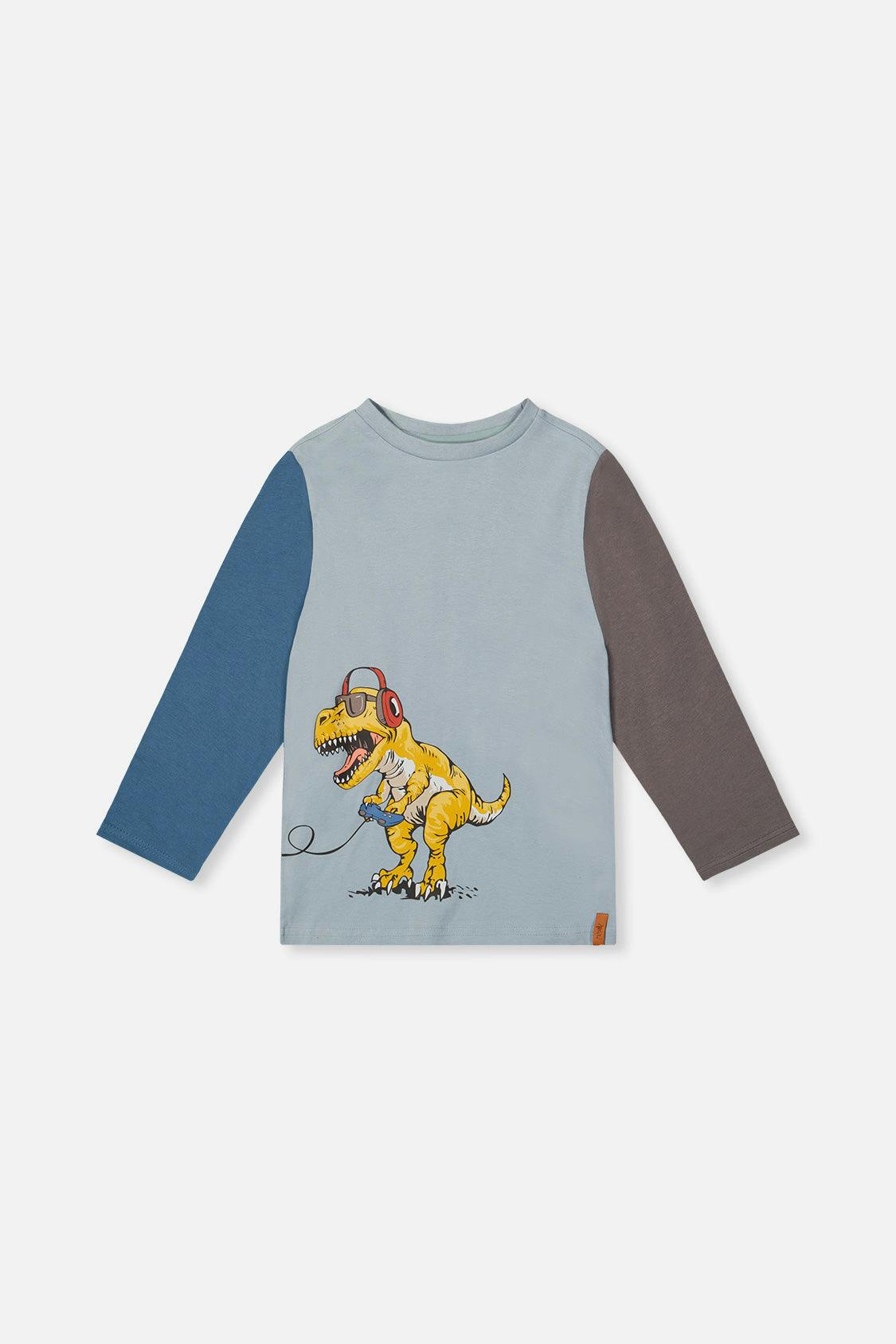 Long Sleeve Organic Cotton T-Shirt Sky Blue