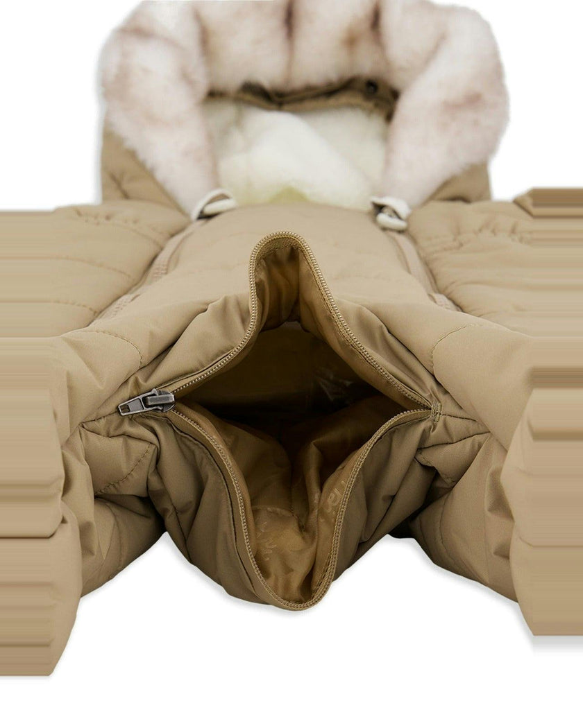 Baby One Piece Snowsuit For Car Seats Taupe