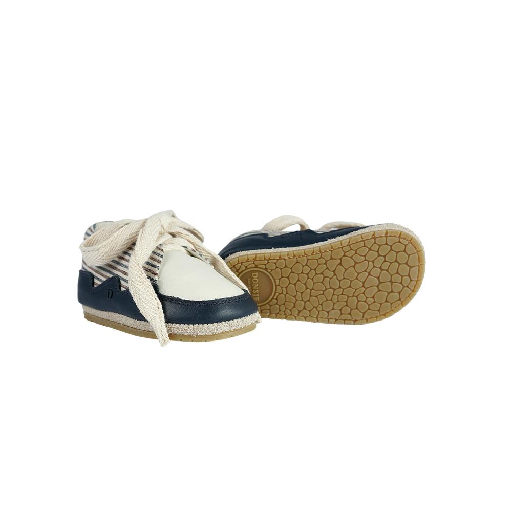 Pluksel Sneakers | Navy - Burgundy - Thin Striped