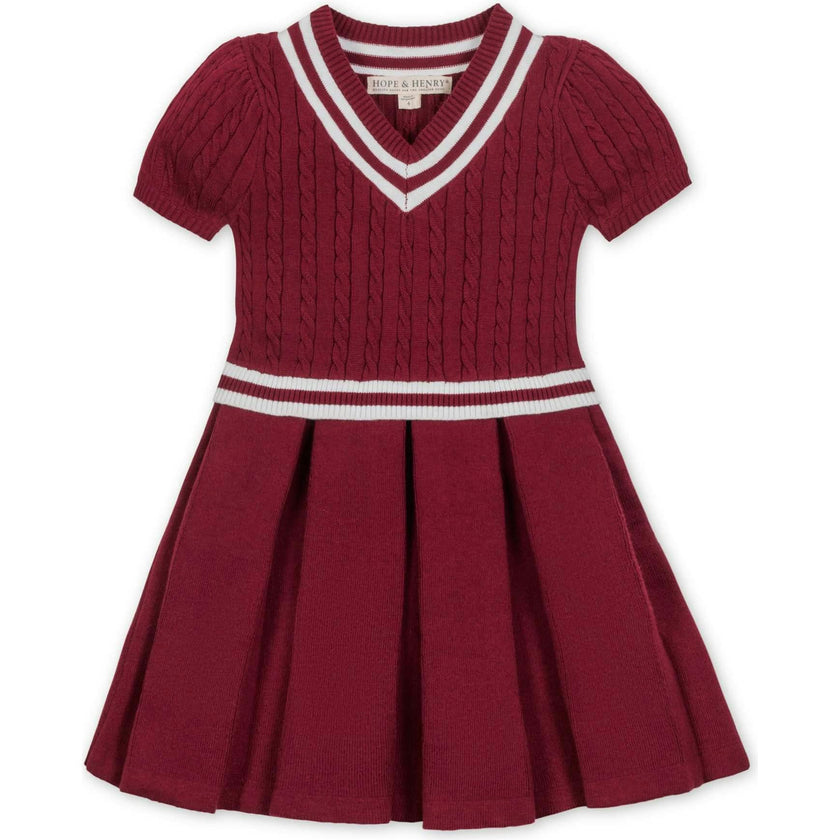 Organic Short Sleeve Cricket Sweater Dress, Red