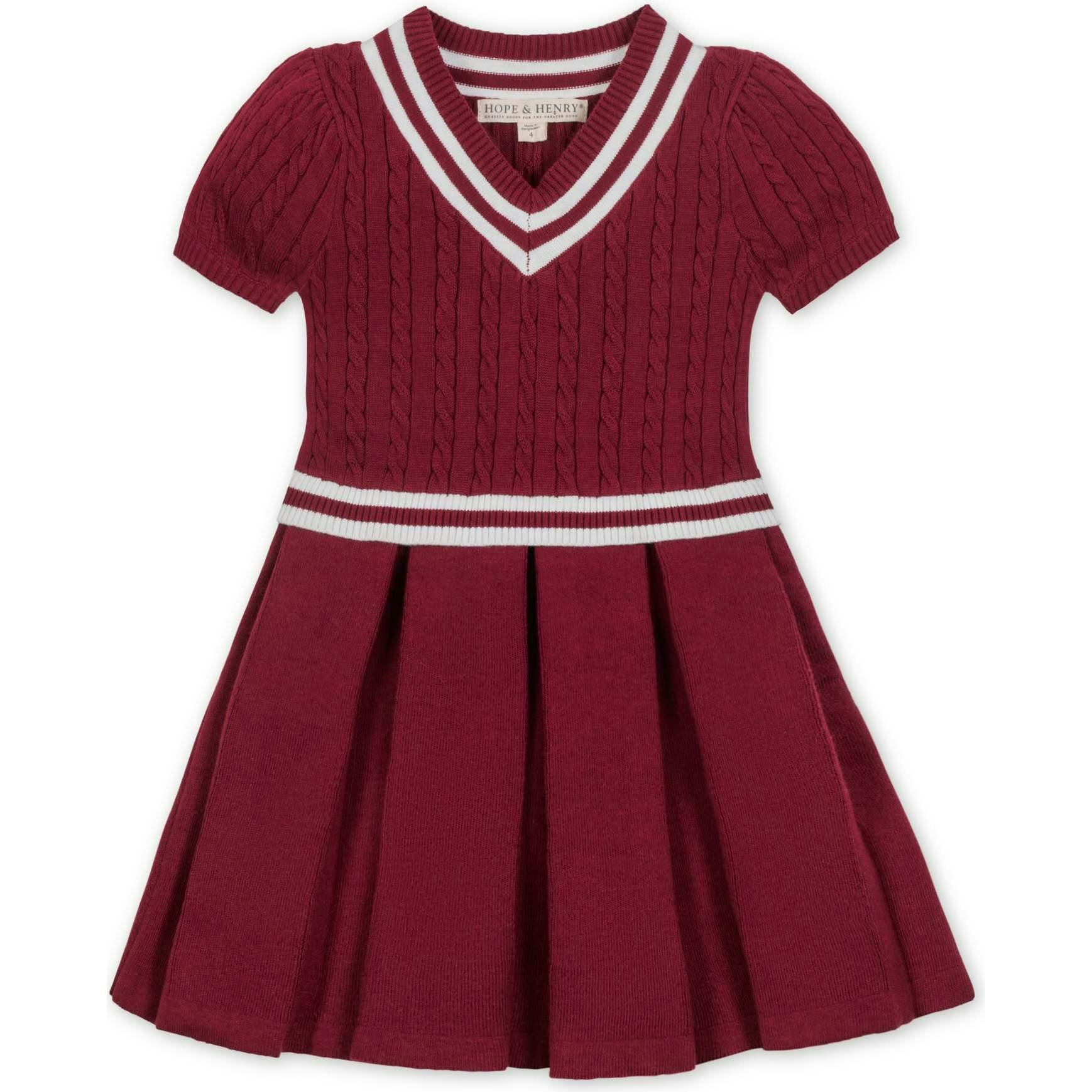 Organic Short Sleeve Cricket Sweater Dress, Red