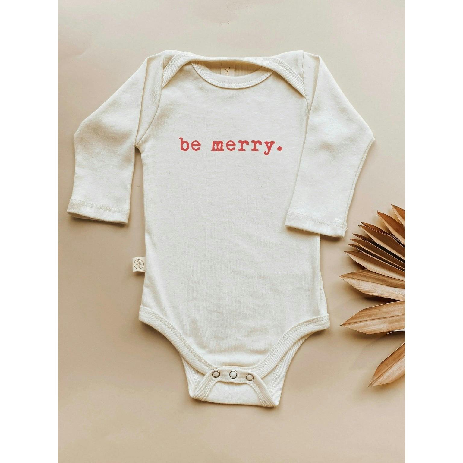 Be Merry Organic Cotton Baby Bodysuit Long Sleeve