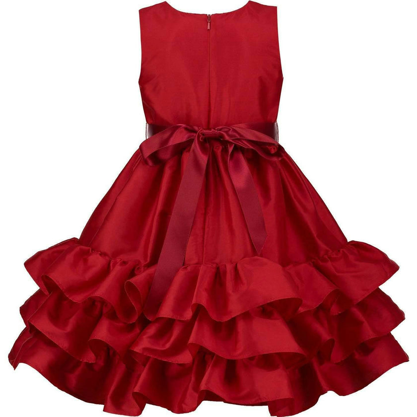 Bella Frill Satin Girls Party Dress