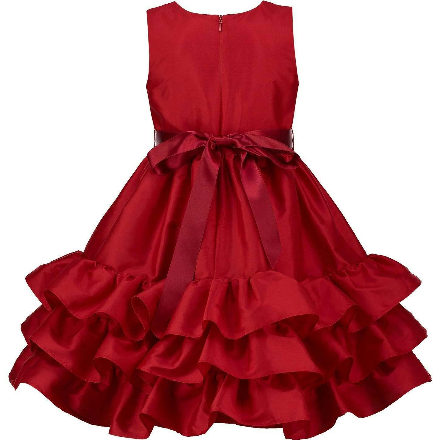 Bella Frill Satin Girls Party Dress