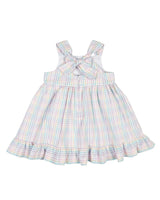 Plaid Seersucker Dress With Flowers