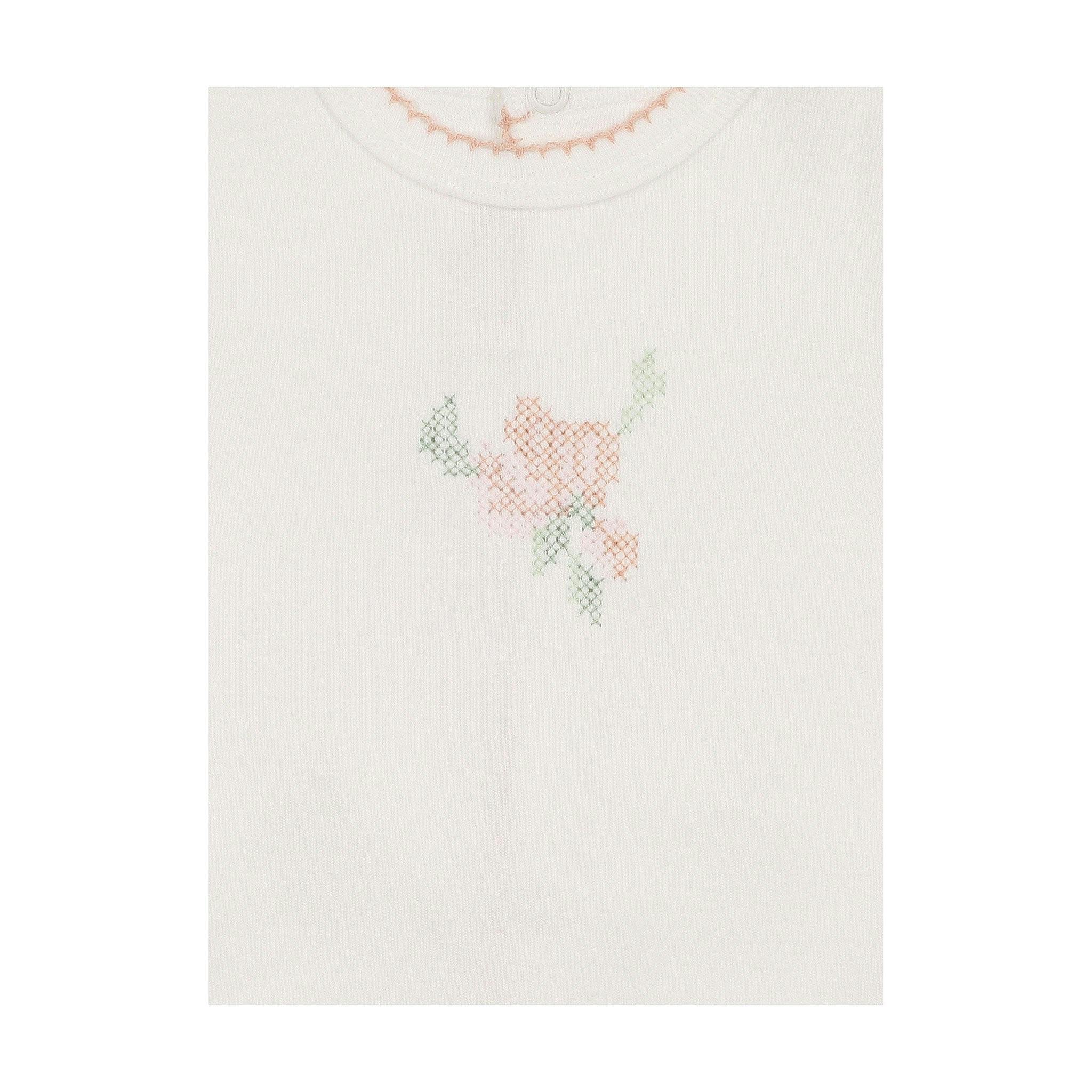 Heirloom Blossom Footie & Hat Set Ivory & Pink