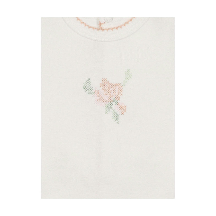 Heirloom Blossom Layette Set Ivory & Pink