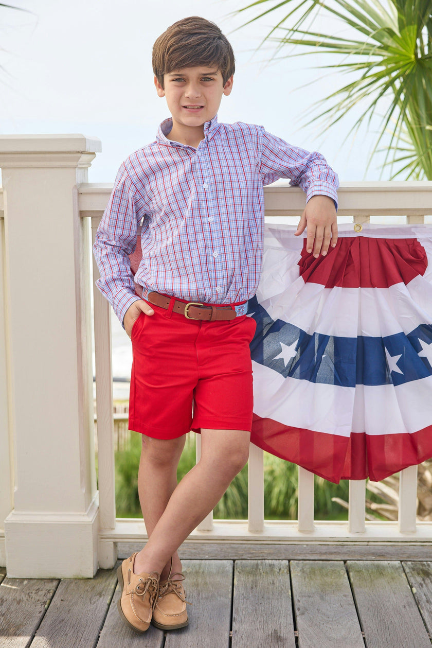Button Down Shirt - Patriotic Plaid