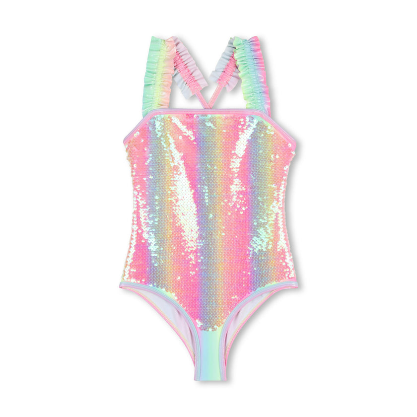 Multicolored Rainbow Sequin Swimsuit