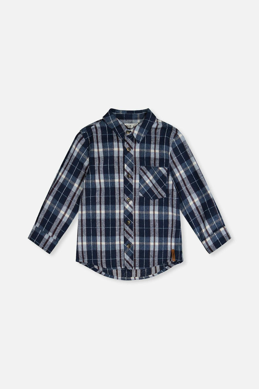 Flannel Shirt Blue and White Plaid