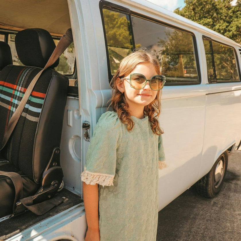 Dusty Teal Floral Boho Coverup