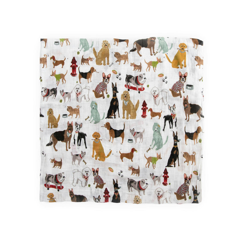 Cotton Muslin Swaddle Blanket - Woof