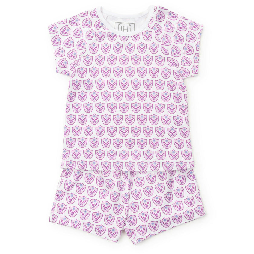 Emery Girls' Short Set - Pickleball Crest Pink