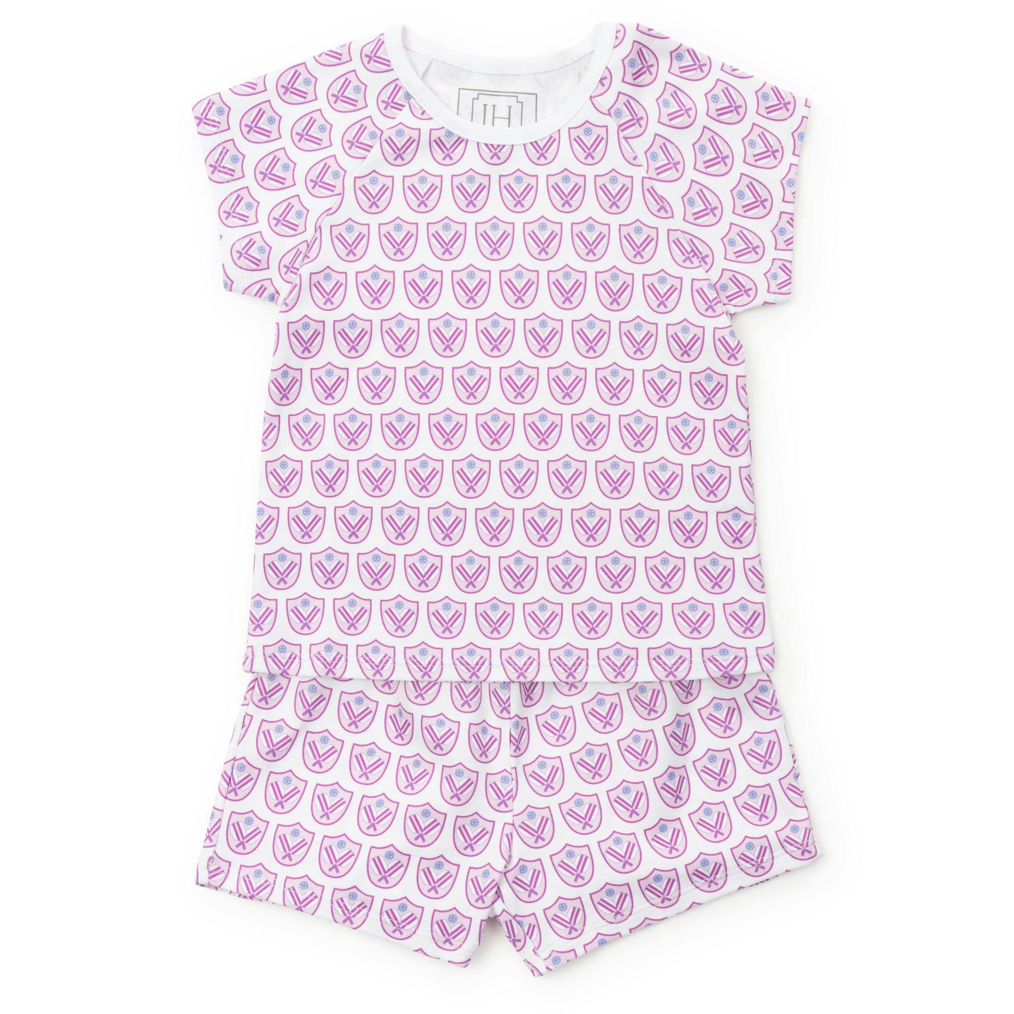Emery Girls' Short Set - Pickleball Crest Pink