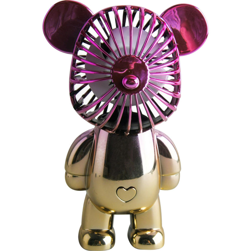 Portable Rechargable Fan w 3 Speeds Gold