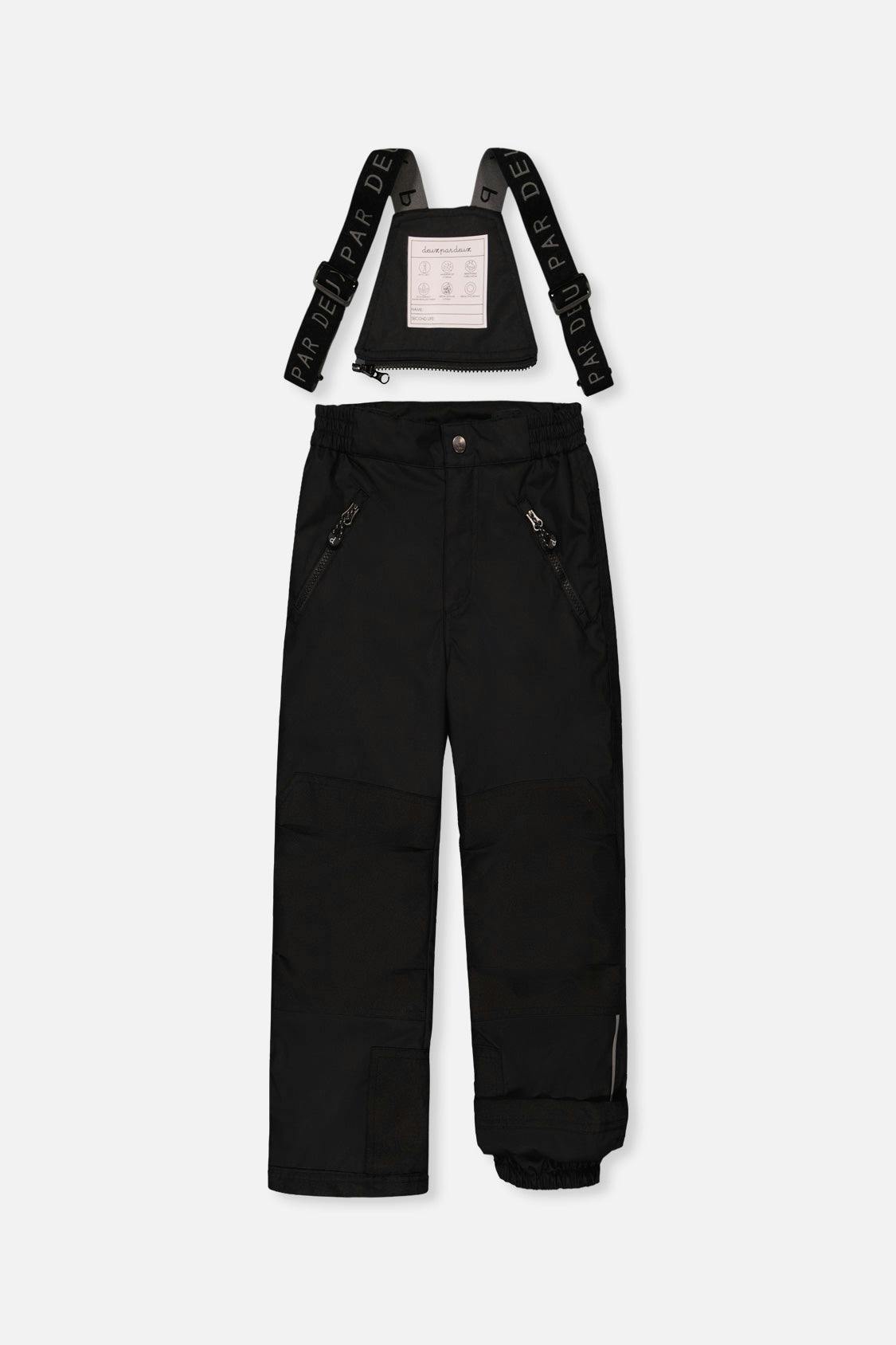 Two Piece Play Snowsuit Green Yellow And Blue Checkerboard With Black Pants