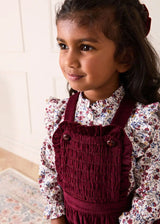Corduroy Frill Detail Skirt with Braces in Burgundy (12mths-3yrs)