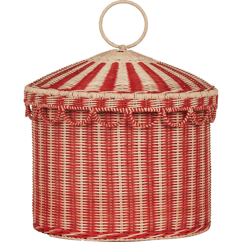 Circus Tent - Toy Basket / Red & Straw