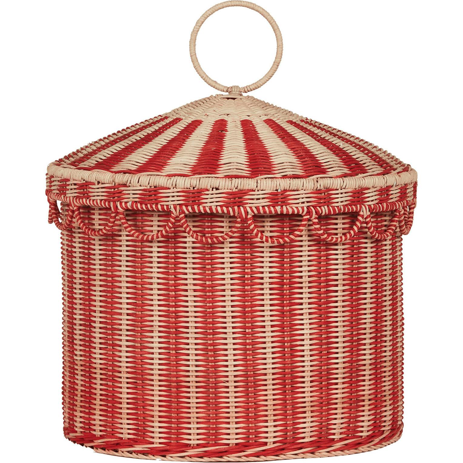 Circus Tent - Toy Basket / Red & Straw