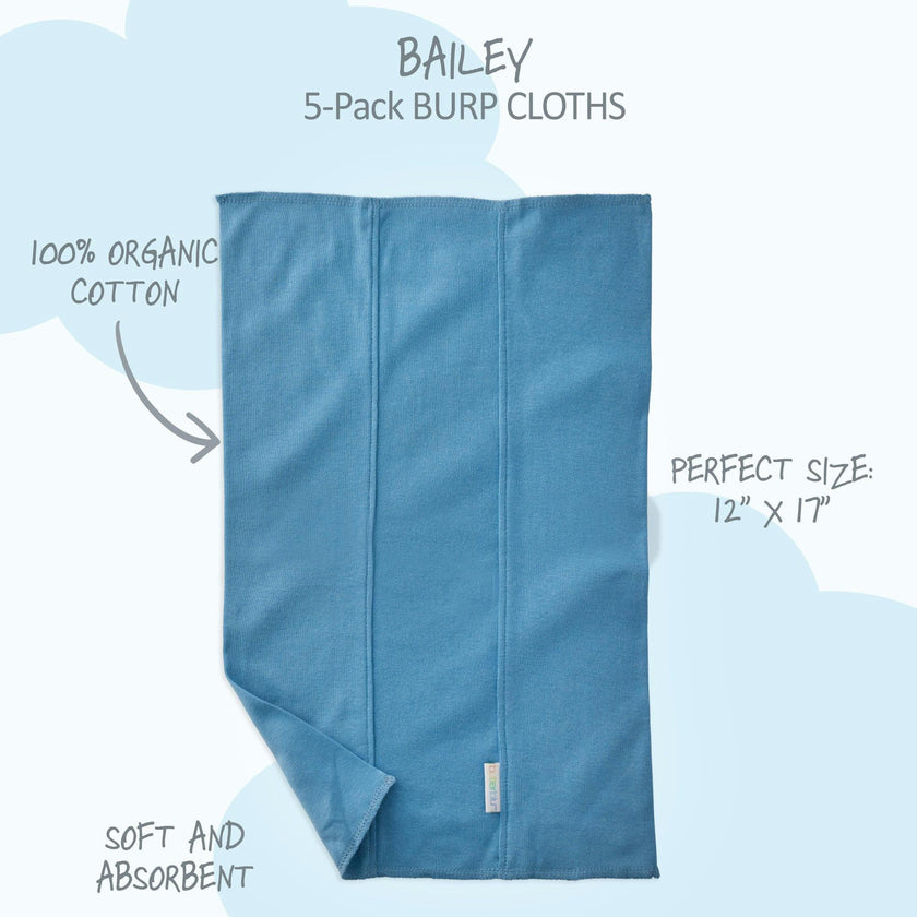 BAILEY 5-Pack BAILEY Burp Cloths