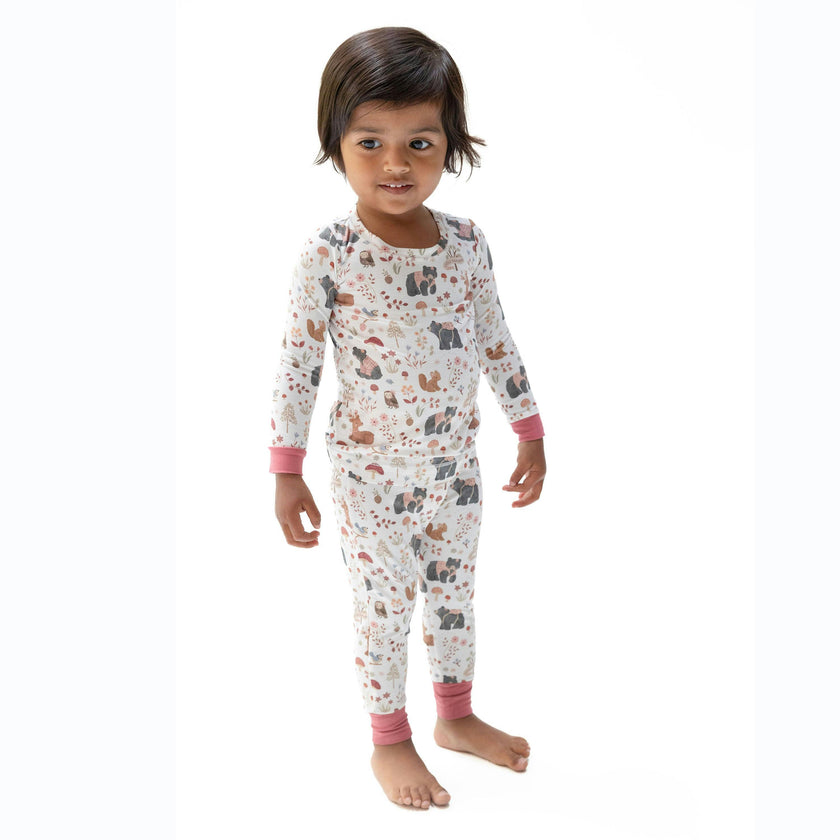 Southern Woodland Animals Pink - Long Sleeve Loungewear Set