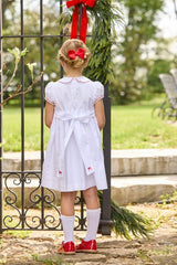 Smocked Louisa Dress - Red Bow