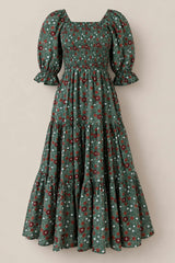 Madeline Maxi Dress in Evergreen Merry Ditsy