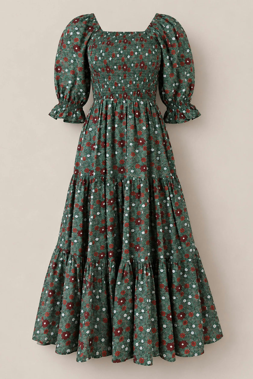 Madeline Maxi Dress in Evergreen Merry Ditsy