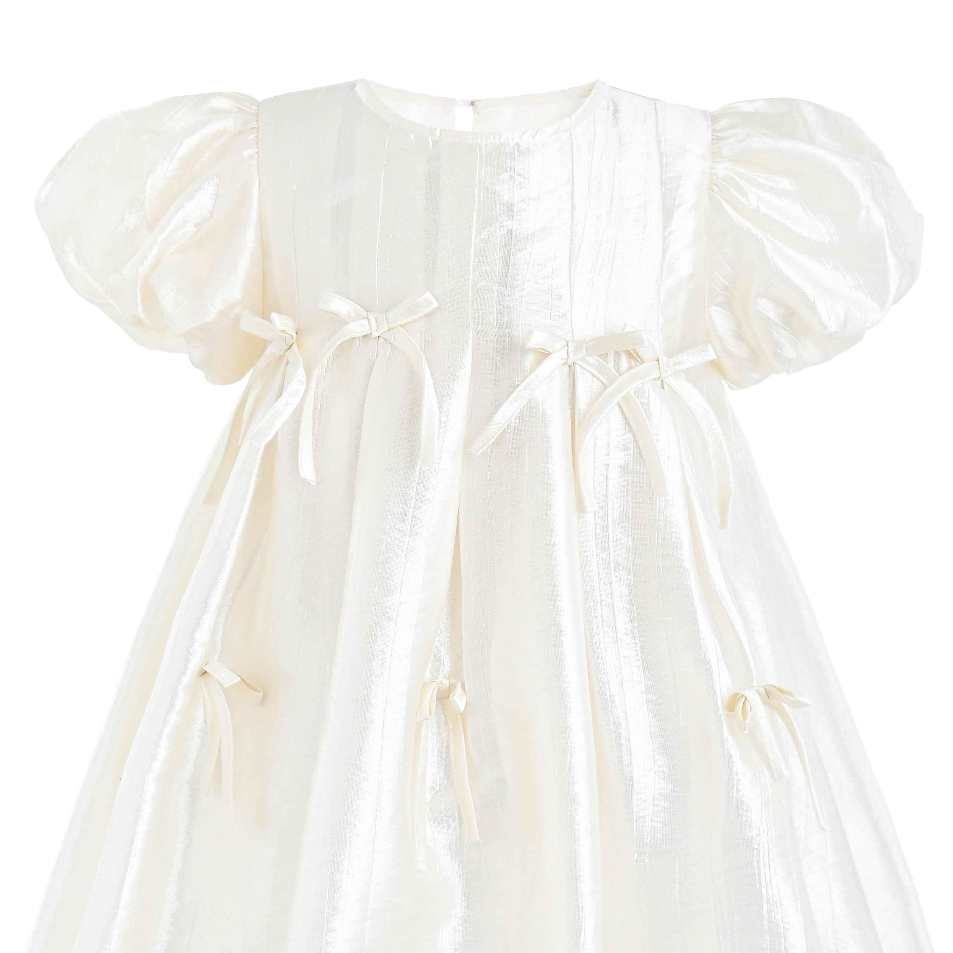 Beige Sena Petal Bow Dress