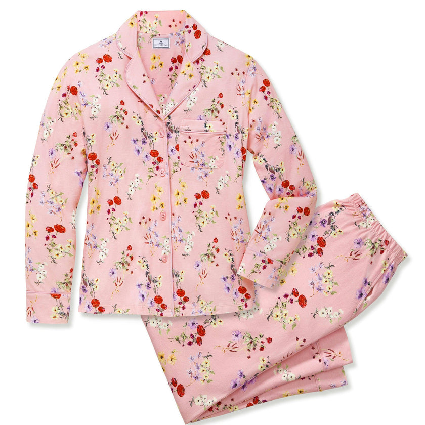 Women's Pima Pajama Set in Blush Brilliant Botanical