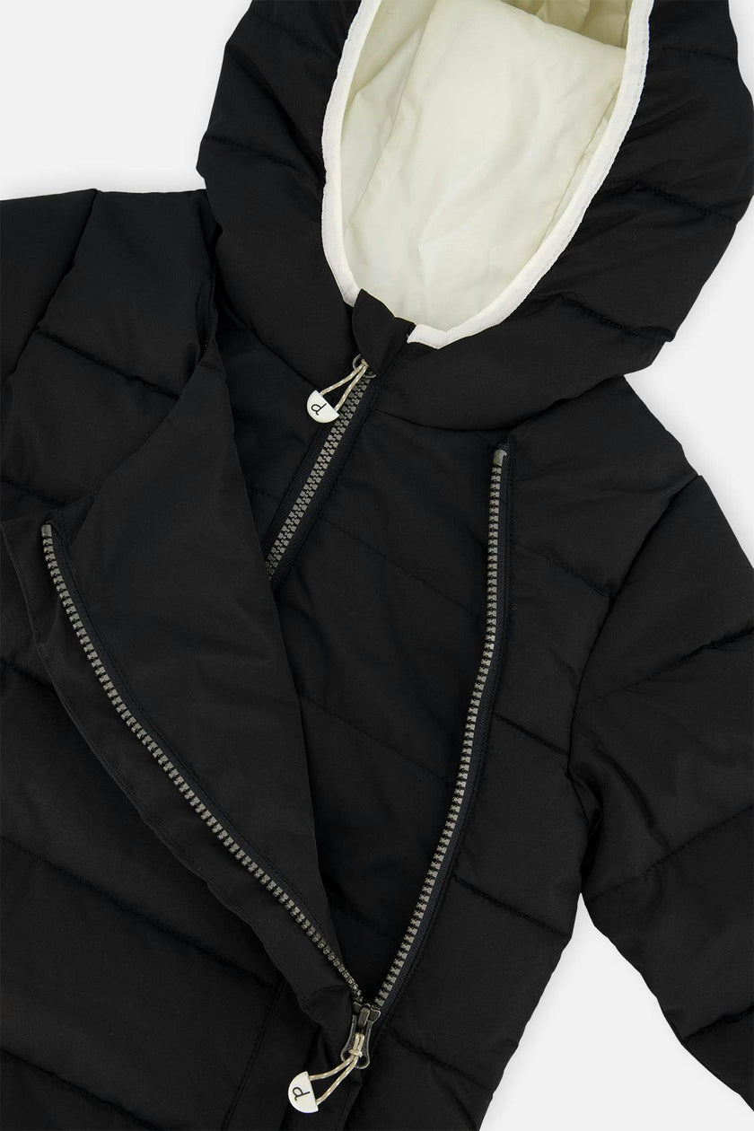 Winter Jacket Adapted For Car Seats Black