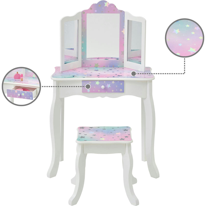 Starry Sky Print Gisele Medium Vanity - White/Lavender